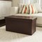 Hastings Home Large Foldable Storage Bench Ottoman, Tufted Faux Leather Cube Organizer Furniture for Home (Brown) 164477LGO - alternate 1